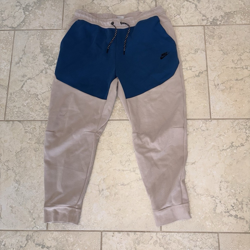 Nike Sportswear Tech Fleece Joggers Cream Blue Black CU4495 236 Mens XL Spots